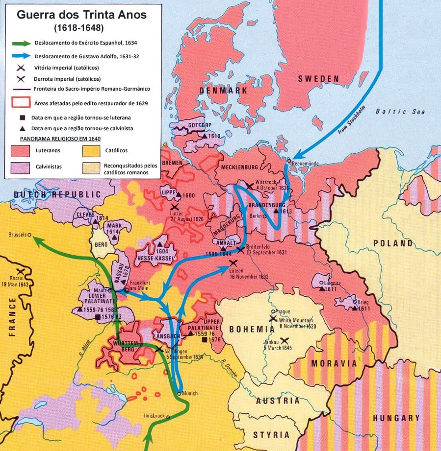 Você sabia que a Guerra dos Trinta Anos mudou o mapa da Europa?