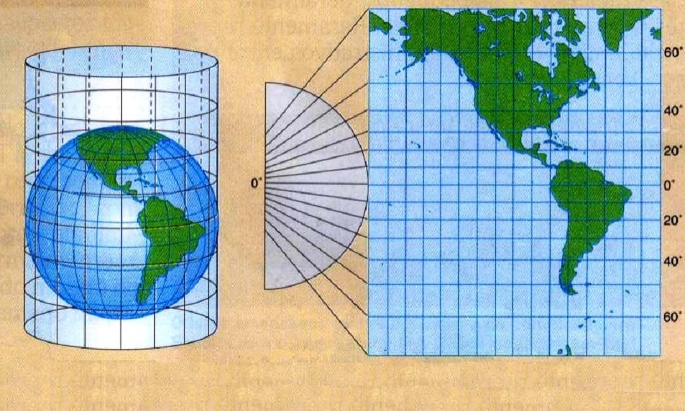 As projeções cartográficas mostram o planeta esférico na superfície plana