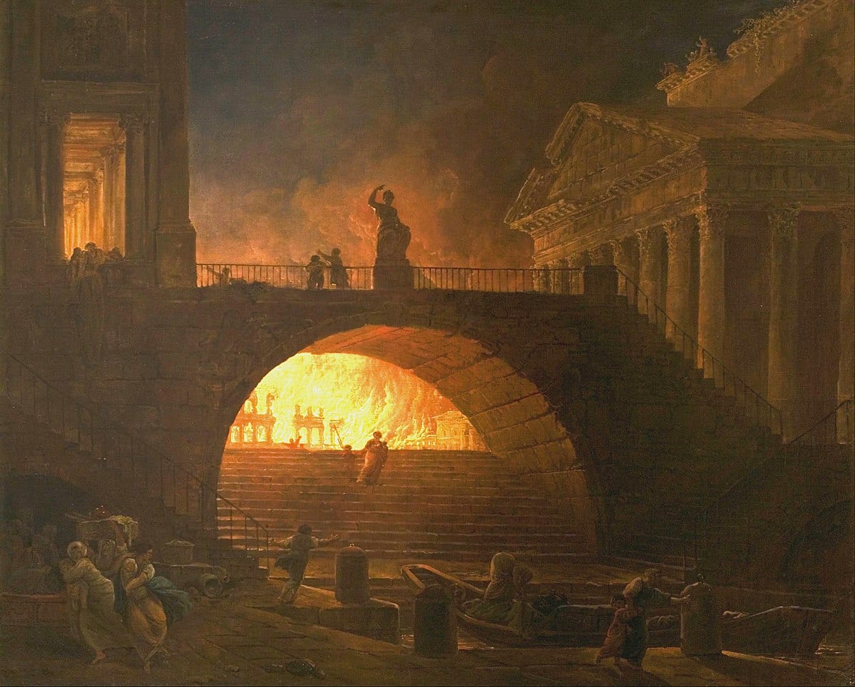 Você sabe como começou e quais os danos do grande incêndio de Roma?