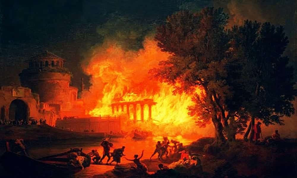 Você sabe como começou e quais os danos do grande incêndio de Roma?