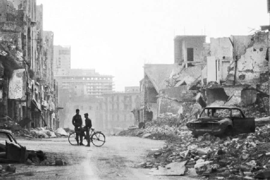 Destruição no Líbano pós guerra
