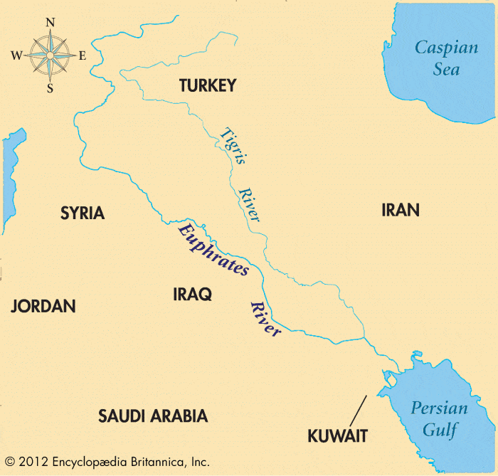 Mapa do Rio Eufrates