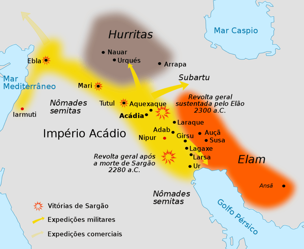 mapa do Império Acádio