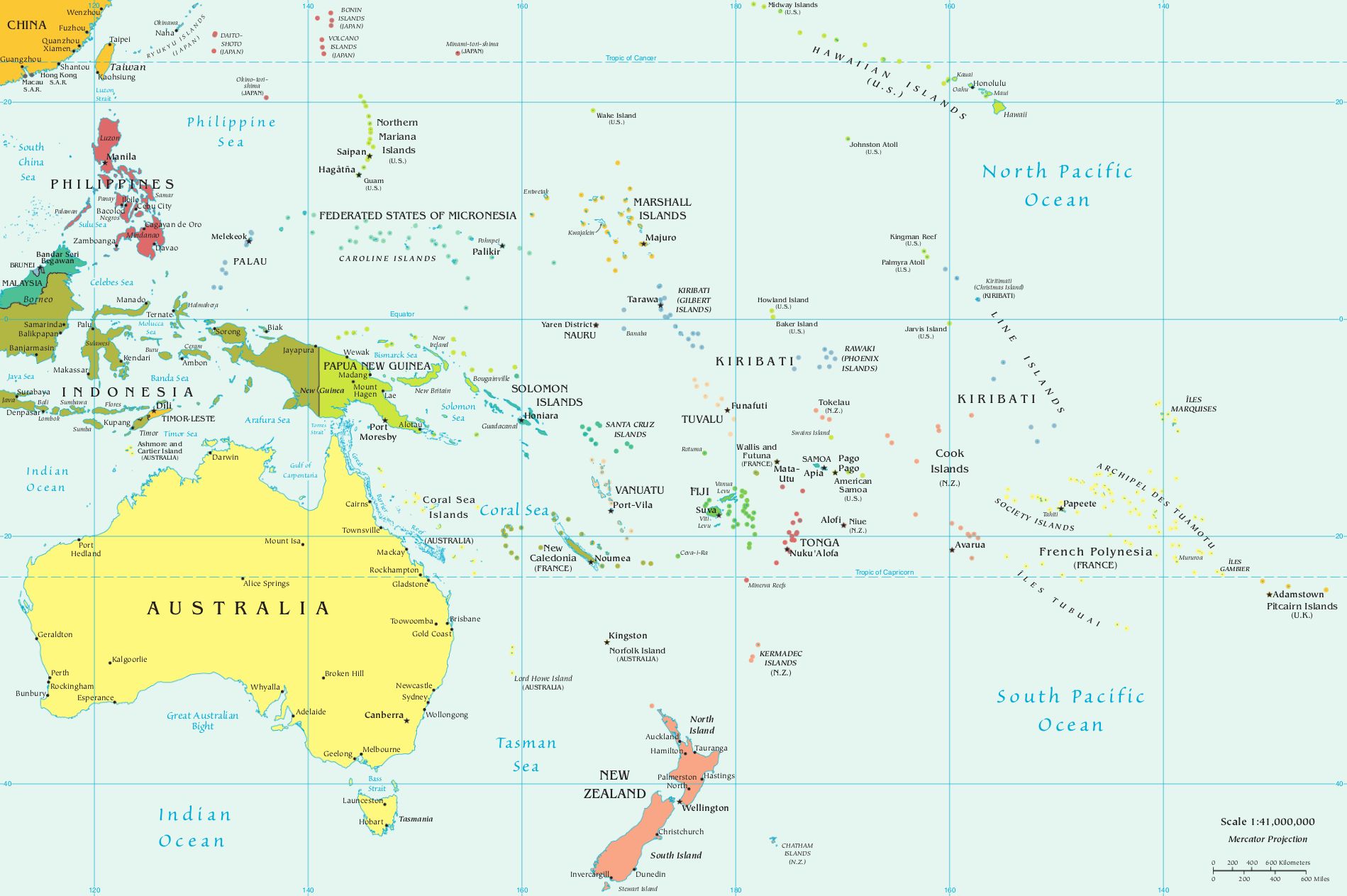 Mapa-múndi: completo com países, continentes e oceanos